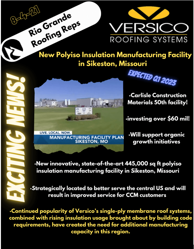 New Versico Polyiso Manufacturing Facility